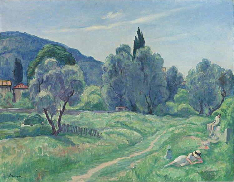 Henri Lebasque Prints Olive Trees in Afternoon at Cannes Norge oil painting art